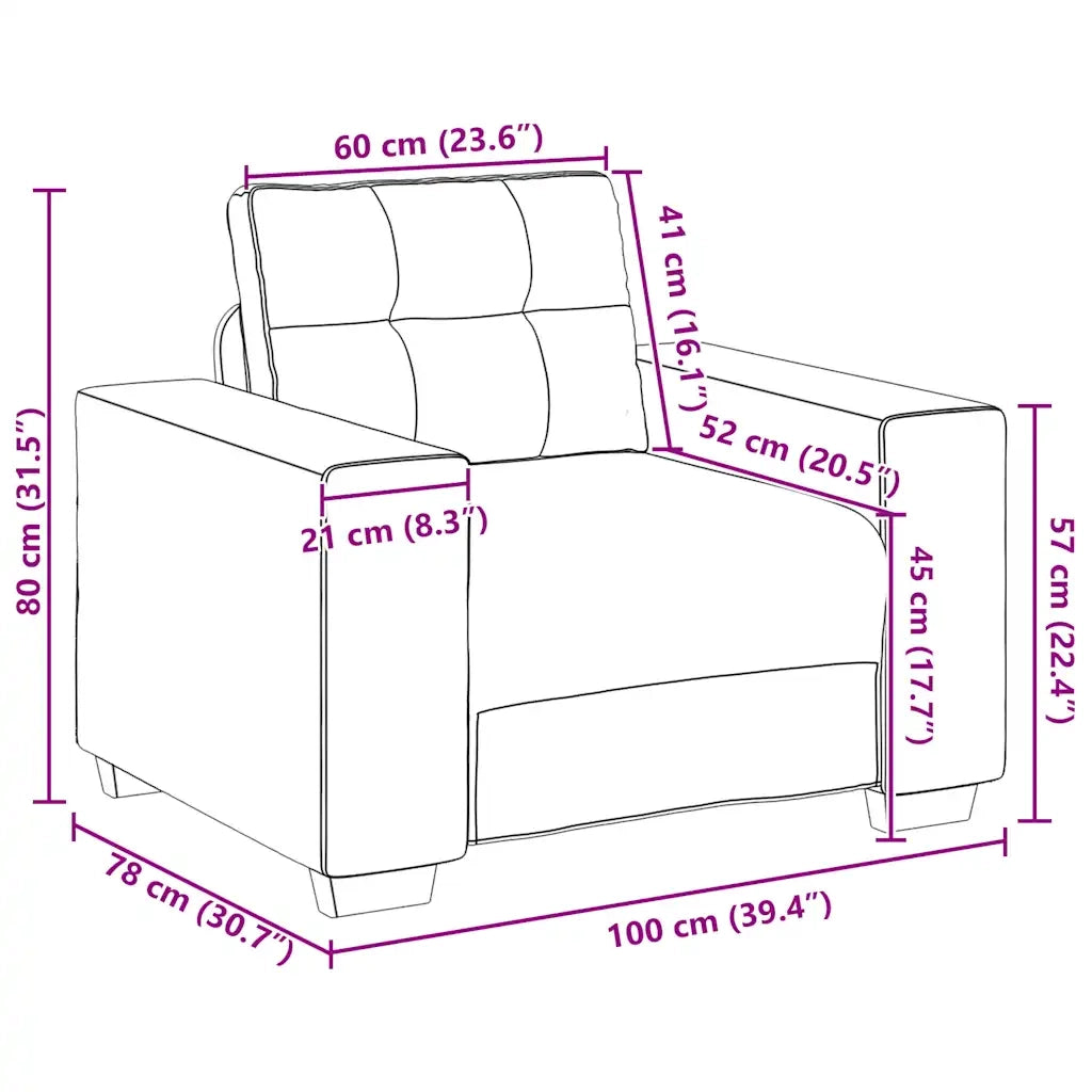 Divano Sedia-Poltrona-Sofa Relax Nero 60 cm in Tessuto