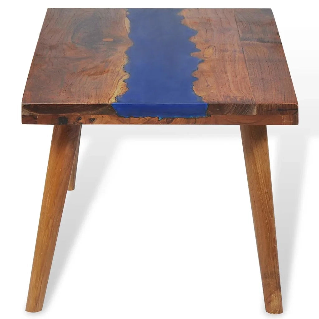 Tavolino da CaffÃ¨ in Legno di Teak e Resina 100x50x40 cm cod mxl 59532
