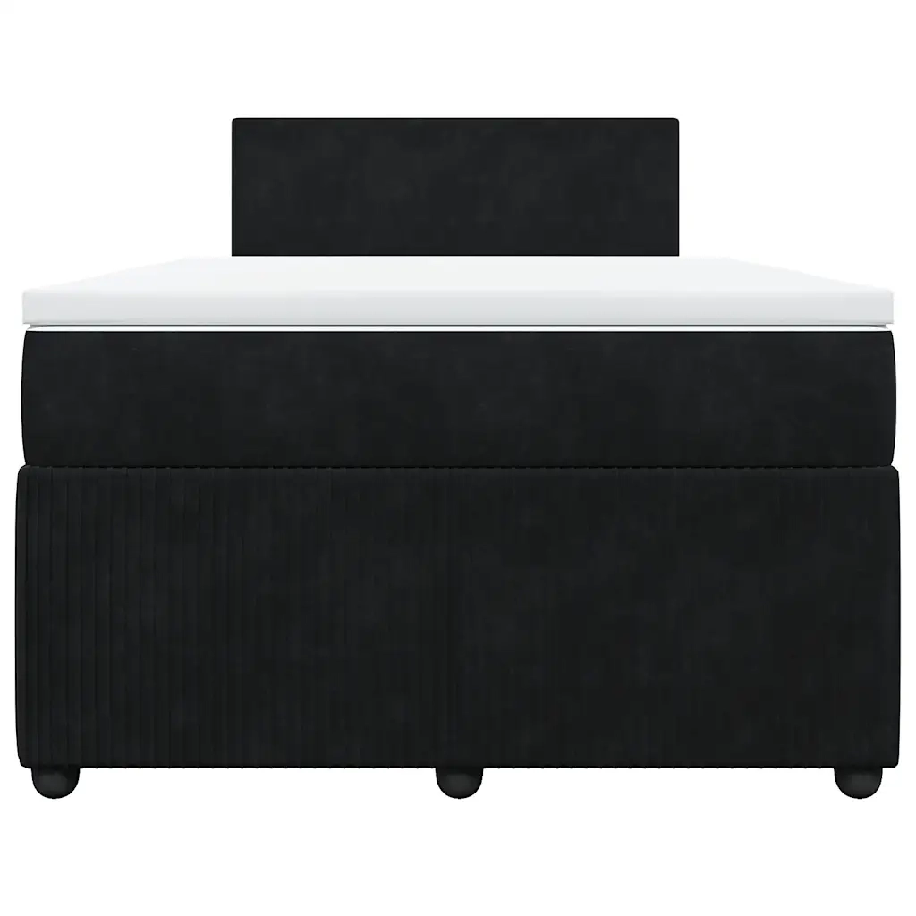 Giroletto a Molle con Materasso Nero 120x190 cm in Velluto 3287682