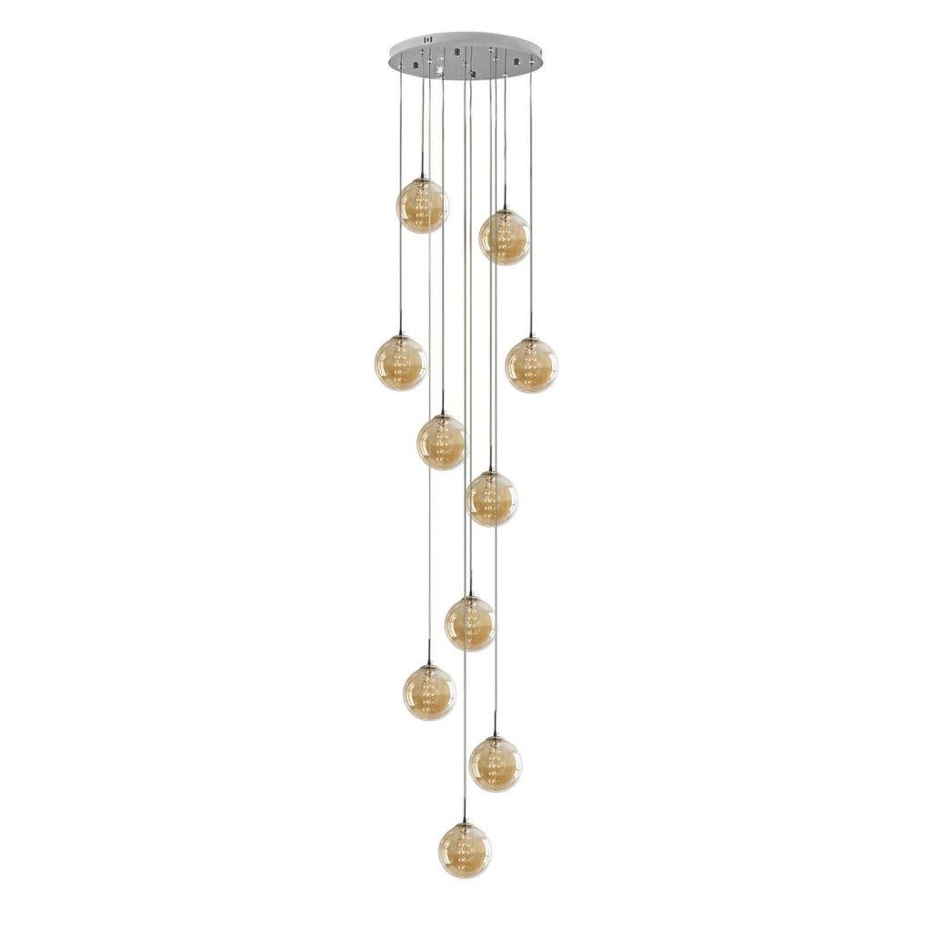 ZMH Lampada a sospensione a LED in vetro regolabile in altezza per soggiorno e sala da pranzo