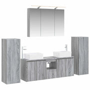 Set di mobili per il bagno 6 pcs Sonoma grigio 3407164