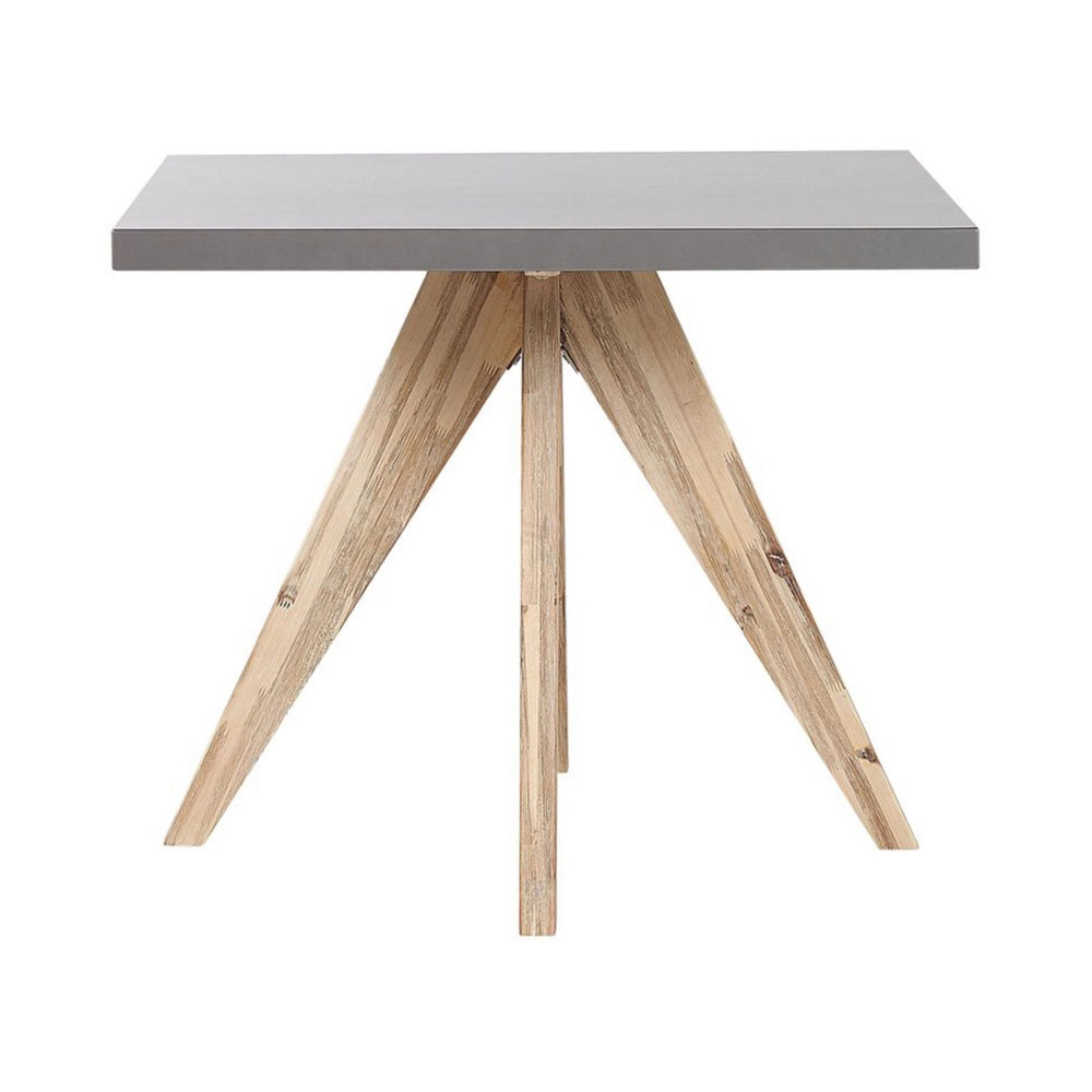 Tavolo da Pranzo da Giardino con Piano in Cemento in Legno di Acacia 90 x 90 cm