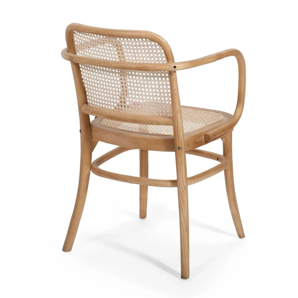 LÚZETE - SEDIA HANNAH CON BRACCIOLI IN LEGNO NATURALE RATTAN
