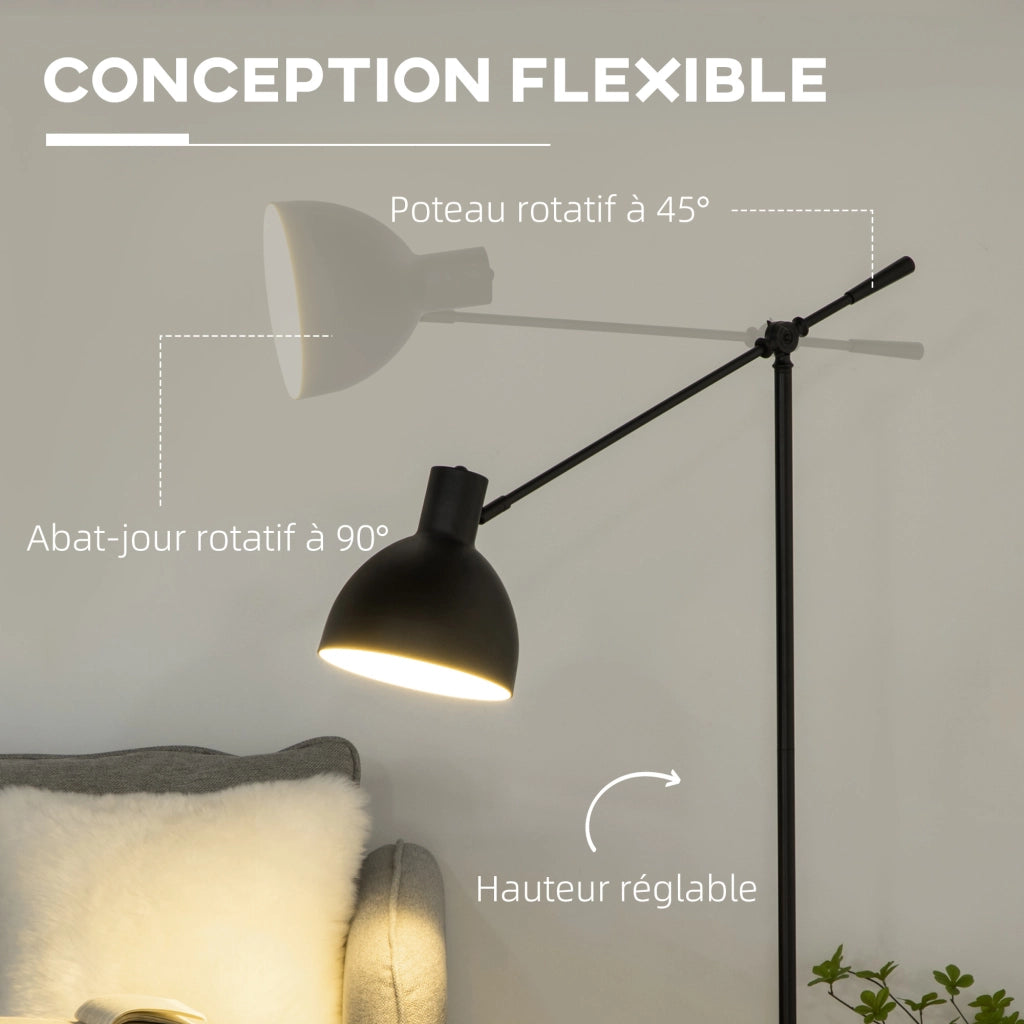 Lampada da terra a treppiede regolabile ¨C zephmum ¨C 40 W E27 nero