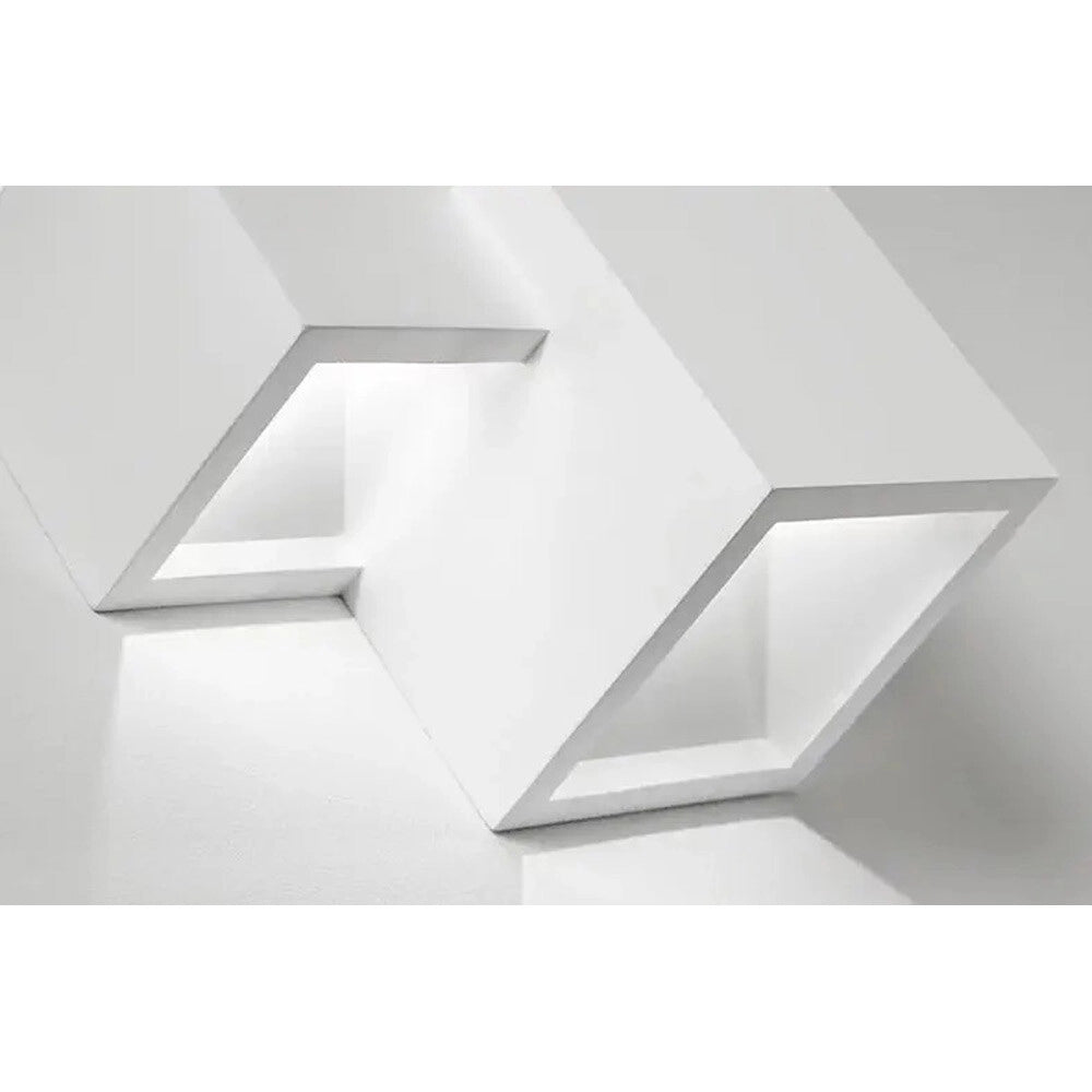Trade Shop - Applique Parete In Gesso 2 Rettangoli Incastonati Bianco Ip20 Gs-e39 Verniciabile -