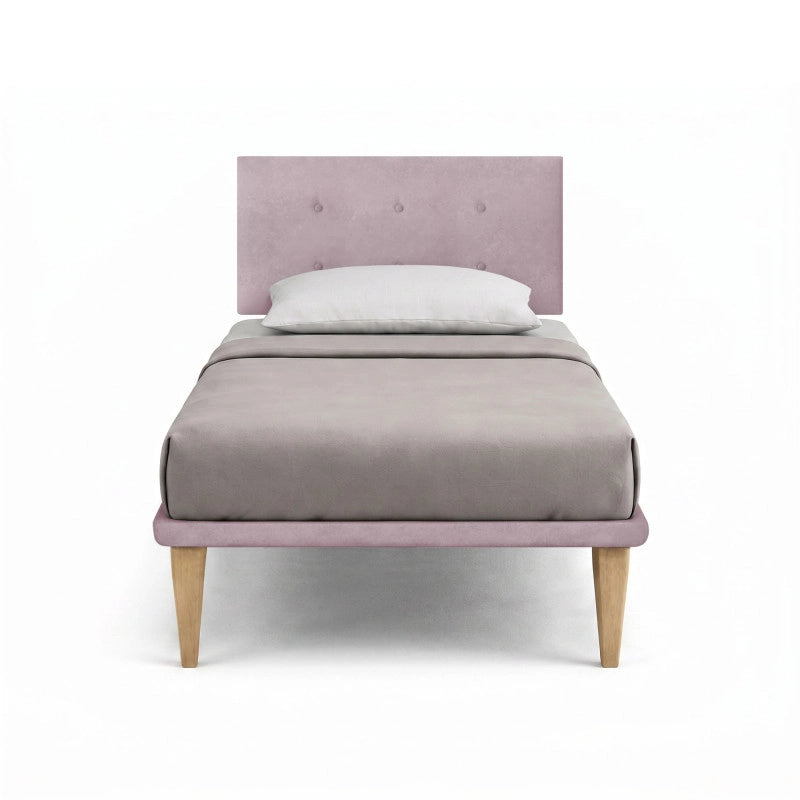 Letto imbottito Piazza e mezzo 120x200 cm Button - Con rete,Glicine,Microfibra