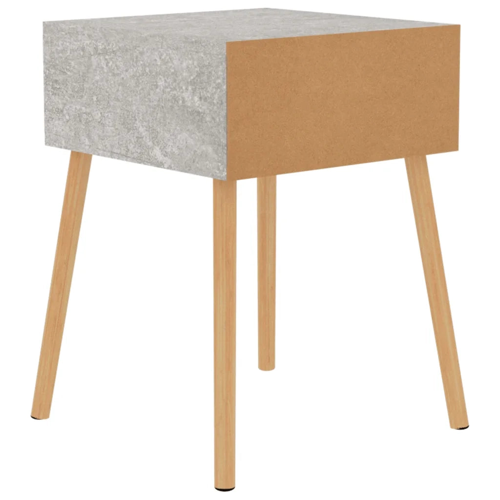 Comodino-Tavolino da notte Grigio Cemento 40x40x56 cm in Legno Multistrato