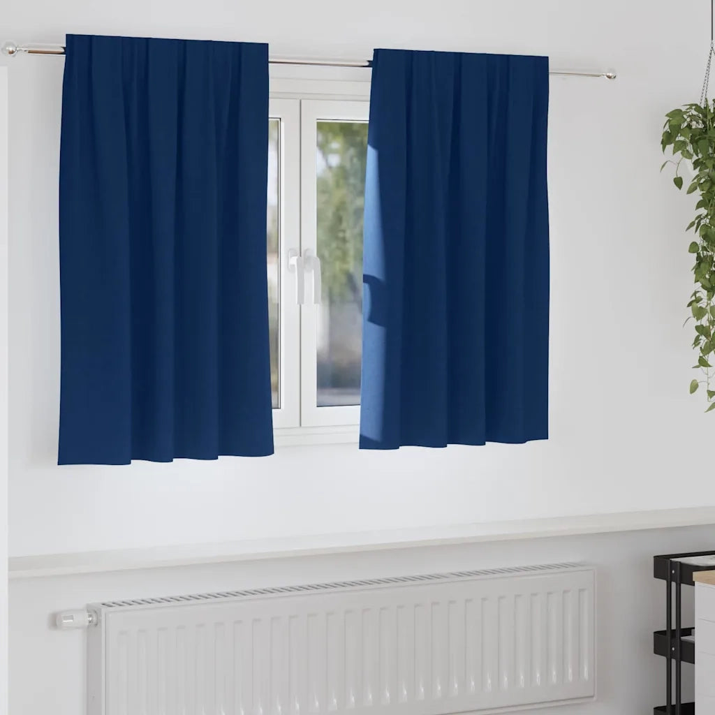 vidaXL Tende con tende 2 pcs Blu scuro Poliestere