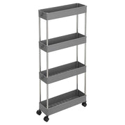 Carrello portaoggetti mobile a 4 ripiani ripiano mobile per bagno cucina piccoli spazi 40 x 13 x 86 cm grigio 12_0003491