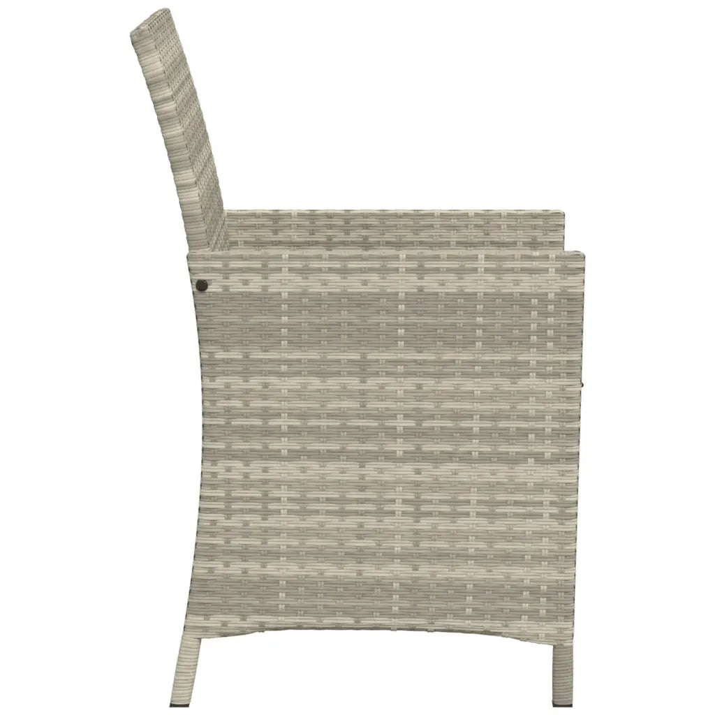 Set da Bistr¨° 3 pz | Set Salotto da Giardino con Cuscini Grigio Chiaro in Polyrattan