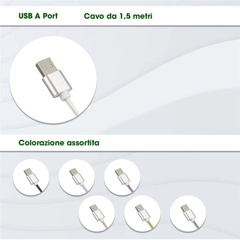 HIGH-TECH MULTICAVO IPHONE SAMSUNG USB 3 IN 1 DA 1,5 METRI DI LUNGHEZZA -TIPE C / LIGHTNING - MICRO USB