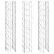 Gabbioni per aiuole rialzate 3 pezzi 30 x 30 x 200 cm ferro argento 02_0039946