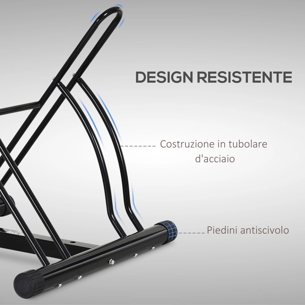 Portabiciclette da Terra per 2 Bici ¨C Zephmum ¨C Acciaio Nero 60x54x57cm