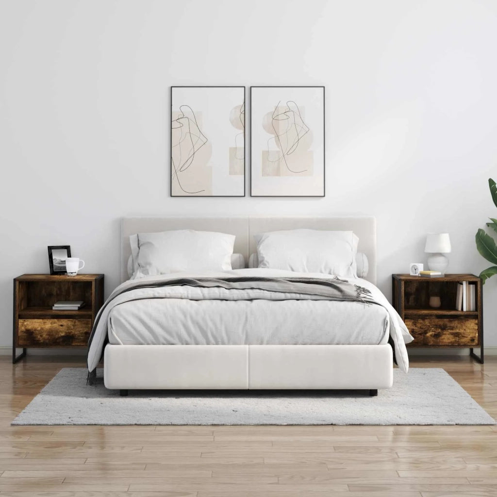 Comodino con cassetto 2 pcs Quercia Fumosa 50 x 39,5 x 50 cm