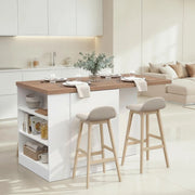 Mobile Dispensa Migabato, Isola da Cucina un Ripiano Made in Italy, 160x80x90h cm Bianco Lucido