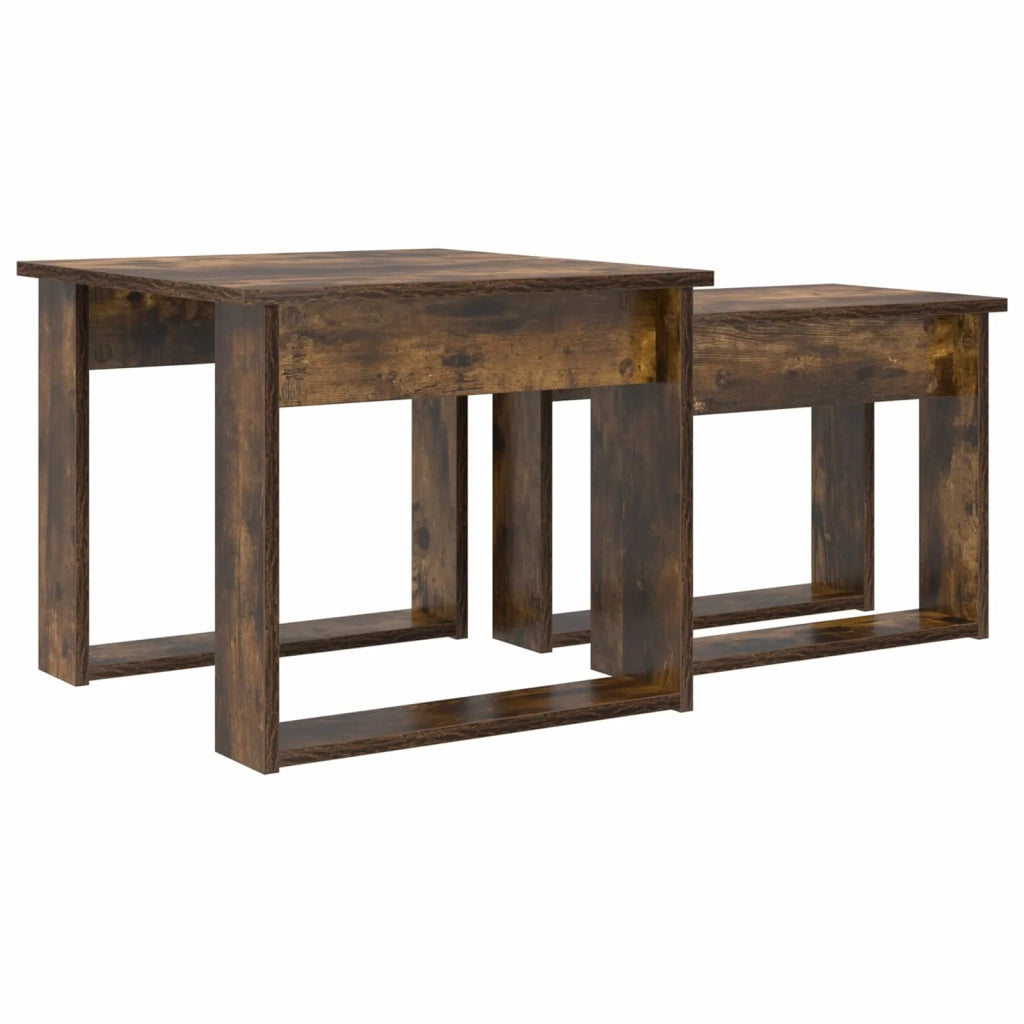 Set di Tavolini da Caffè 2 pcs Rovere fumé Legno multistrato 8000128