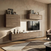 Mobile Soggiorno Gate, Parete Attrezzata Modulabile, Marrone Noce
