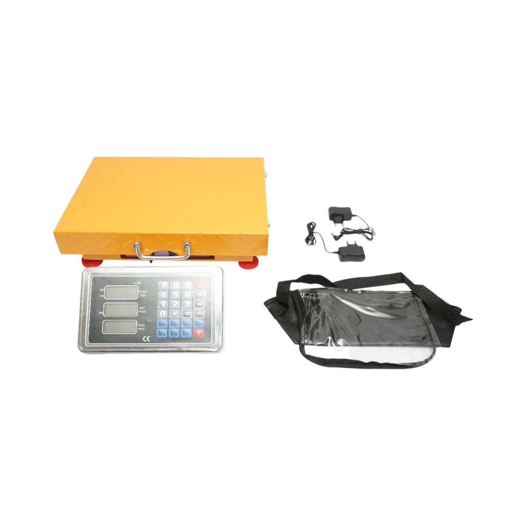Bilancia elettronica da pavimento senza fili, tipo a piattaforma, 32x42 cm con display WiFi, portata massima 150 kg.