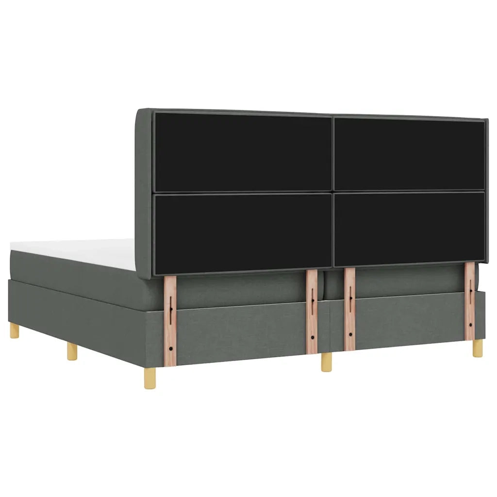 Letto a molle con materasso con led Grigio 200 x 200 cm Tessuto 3343652