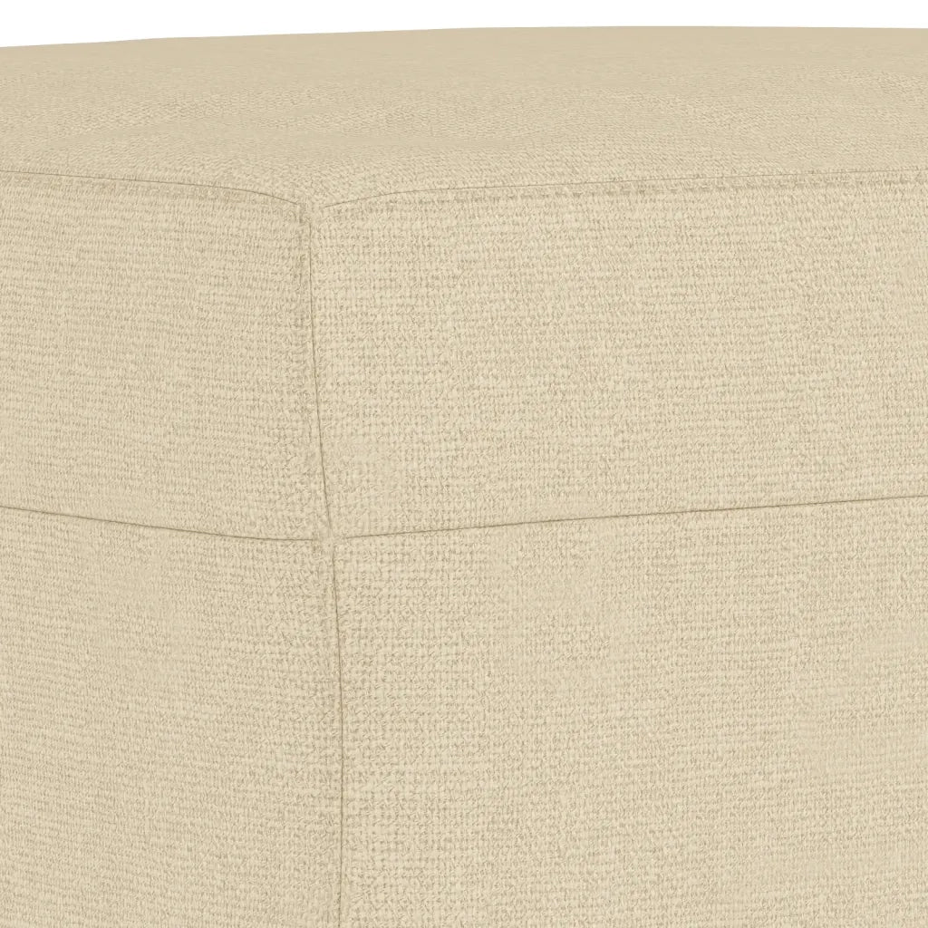 Set di Divani 3 pz con Cuscini Crema in Tessuto