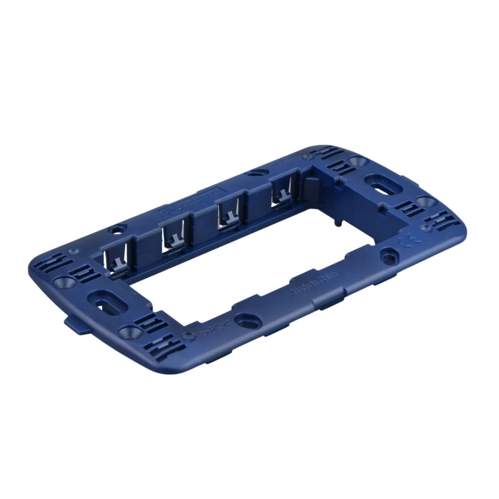 Supporto Telaio 4 Moduli Per Scatola 504 MBL 4M Blu Compatibile Bticino Living BLN0204