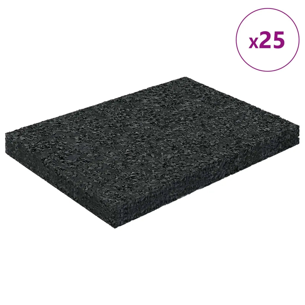 Pad per patio in granuli di gomma Nero 6 x 9 x 0,8 cm Gomma