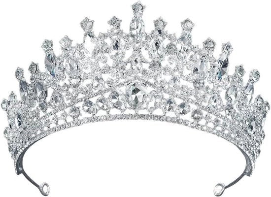 Corona da sposa con diamanti e cristalli, tiara per principesse, accessori da costume con strass.