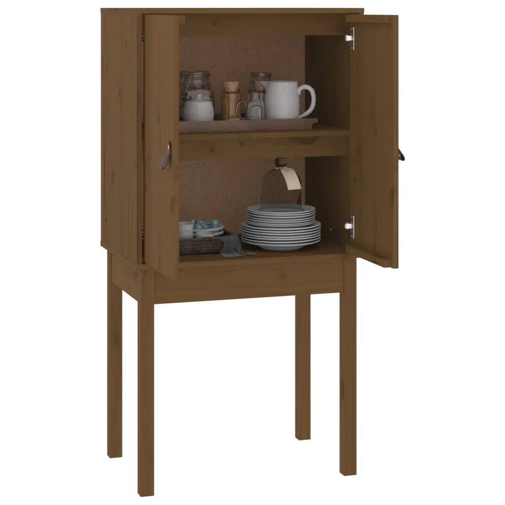 Credenza Marrone Ambra 60x40x120 cm in Legno Massello di Pino 821747