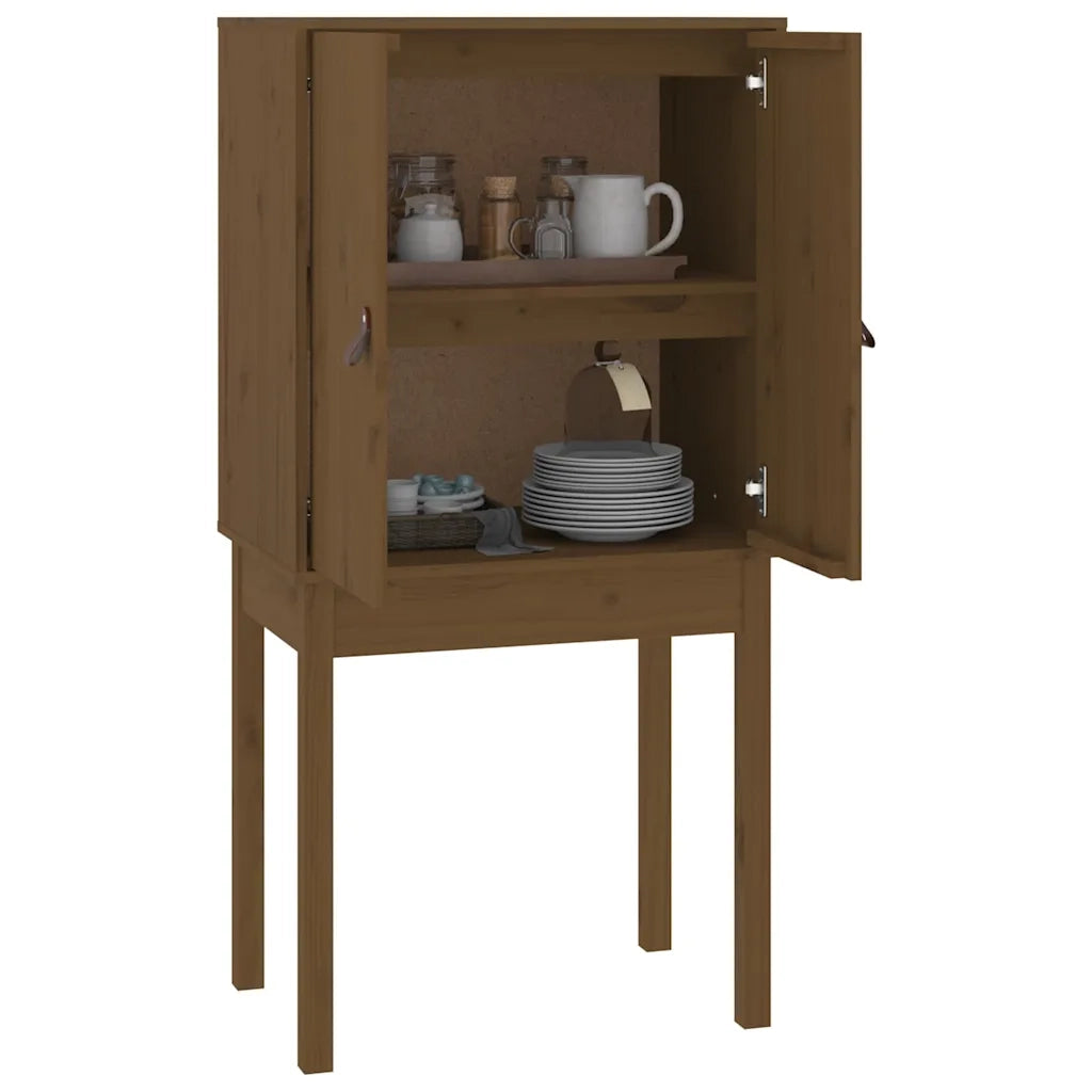 Credenza Marrone Ambra 60x40x120 cm in Legno Massello di Pino 821747