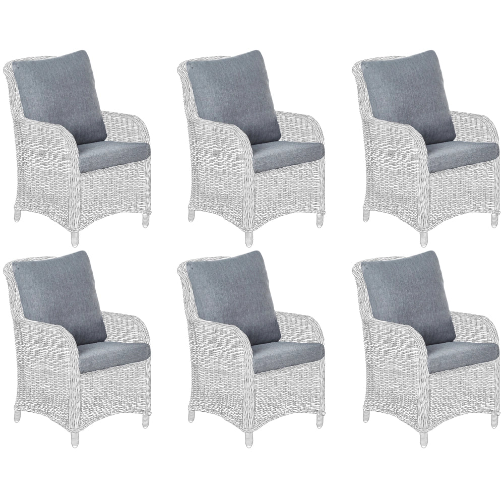 Set di copricuscini per esterni in tessuto Grigio per sedie da giardino cuscini per schienale e sedute