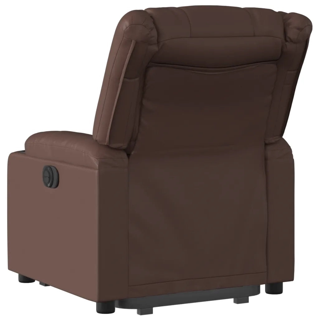 Poltrona Alzapersona Reclinabile Marrone in Similpelle 3206553