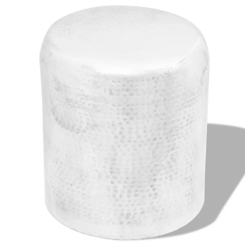 Sgabello/Tavolino Laterale in Alluminio Battuto Argento  cod mxl 18351
