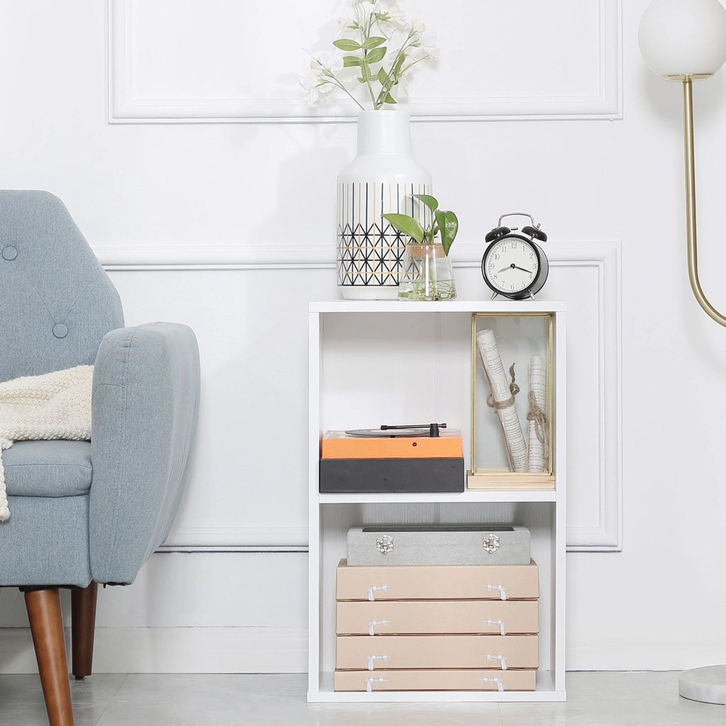 Libreria Bassa in Legno Bianco con Ripiani Regolabili ¨C Minimal ¨C 40x24x61cm