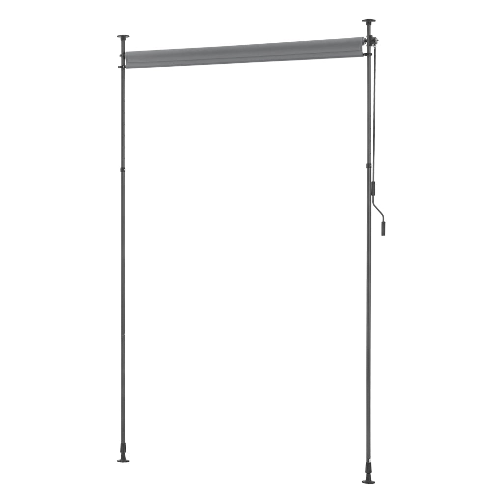 Schermo Verticale Cimarra da Balcone con Pali Telescopici Tenda Parasole Larga 200 cm Grigio Scuro pro.tec