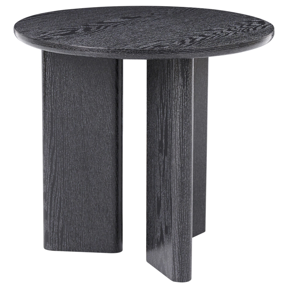 Tavolino in MDF nero con impiallacciatura in carta 3 gambe rotonde a pannello per soggiorno stile moderno