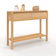 IDMarket - Consolle a 2 cassetti TOSCANE con 1 ripiano effetto teak
