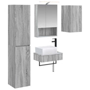 Set di mobili per il bagno 5 pcs Sonoma grigio 3407276