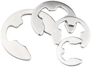 Elemento di fissaggio per macchina di asse a gomito - E-clip - Otre esterno - Borghiglio a scatto - 14 misure - Fissaggio per asse rotevole in acciaio inossidabile