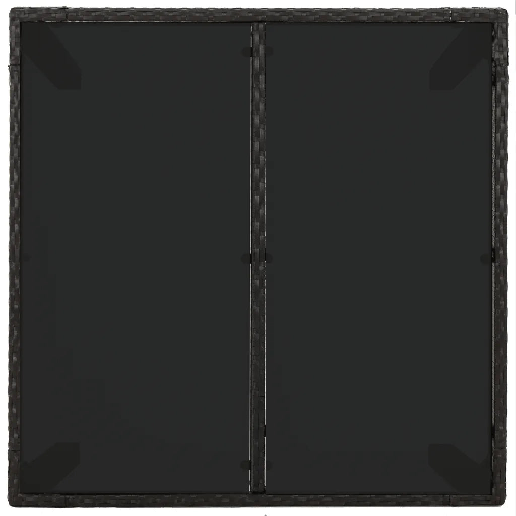 Set da Pranzo da Giardino 3 pz con Cuscini Nero in Polyrattan 3185059