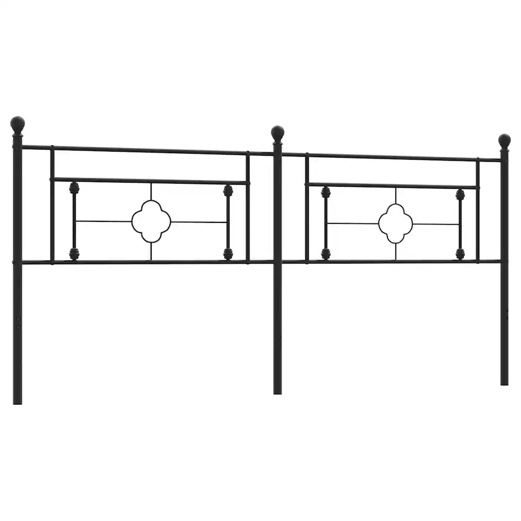 Testiera in Metallo-Testiera in Ferro-Testata Nero 193 cm 594455