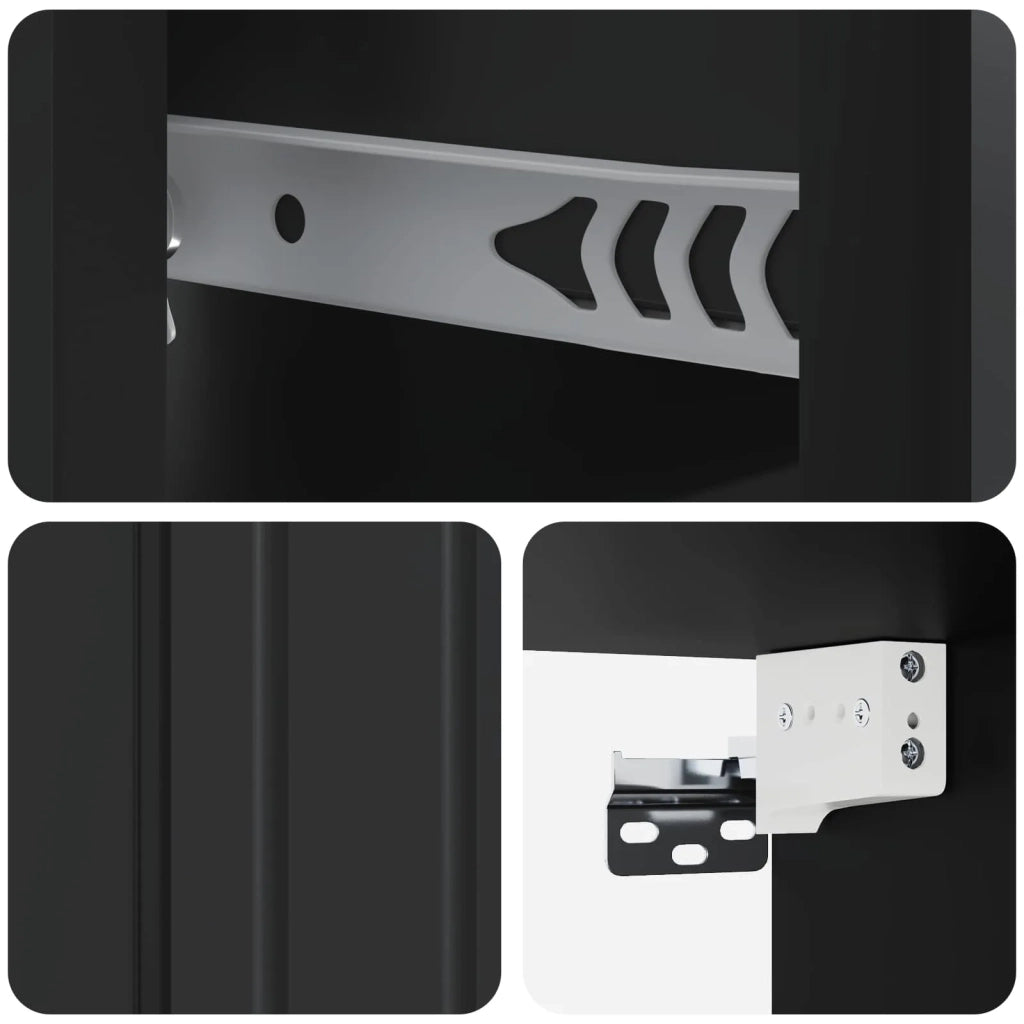 Mobiletto da notte a muro 2 pcs Nero 33 x 34,5 x 24 cm