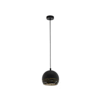 Lampadario Industrial Camastra 1 Luce Acciaio Nero E Oro