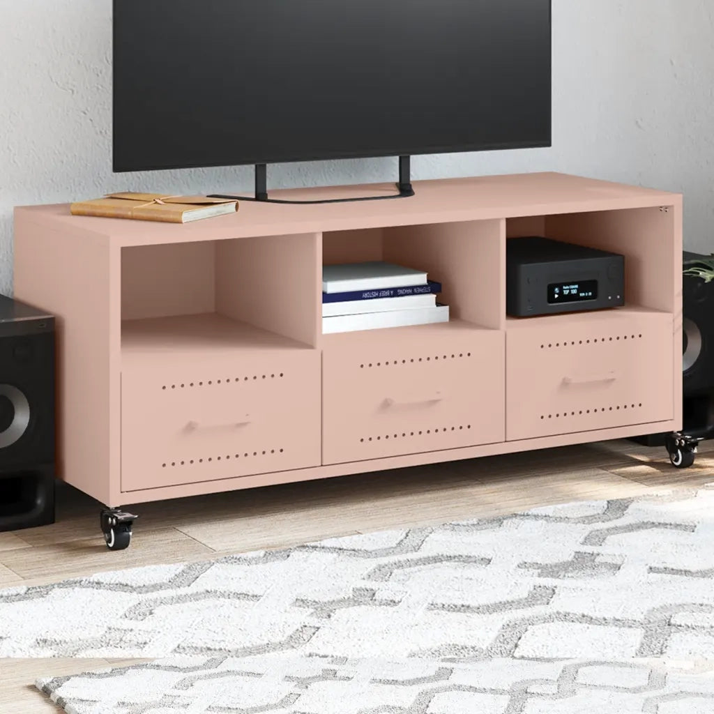 Mobile TV Rosa 100,5x39x43,5 cm in Acciaio