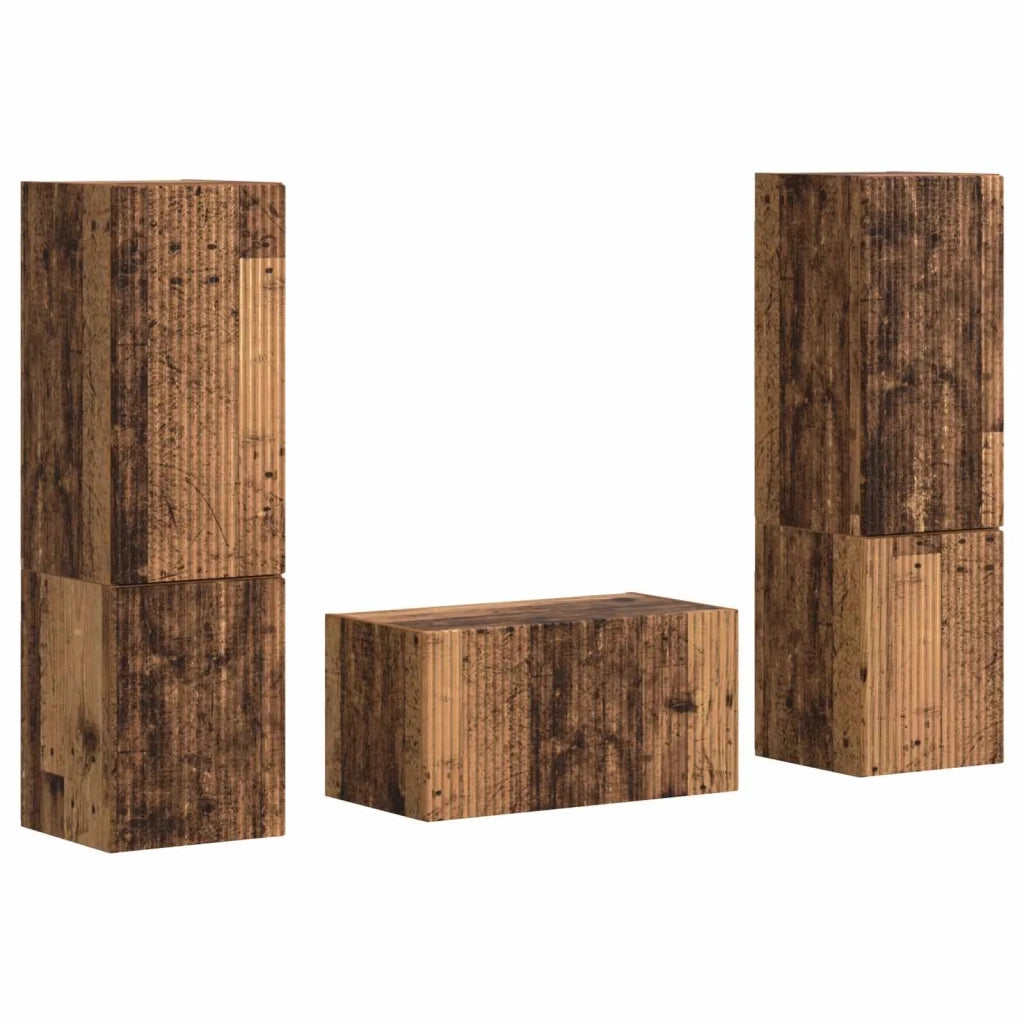 Set mobile TV 5 pz-Credenza per TV Legno vecchio Legno multistrato 335670