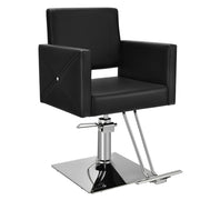 Sedia da barbiere con pompa idraulica pesante, Sedia da salone di bellezza con base galvanica portat 150kg Nero-Cura dei capelli