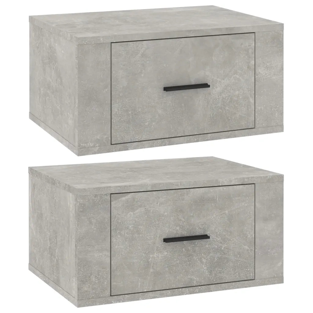 Comodini a Muro 2 pz Grigio Cemento 50x36x25 cm 816849