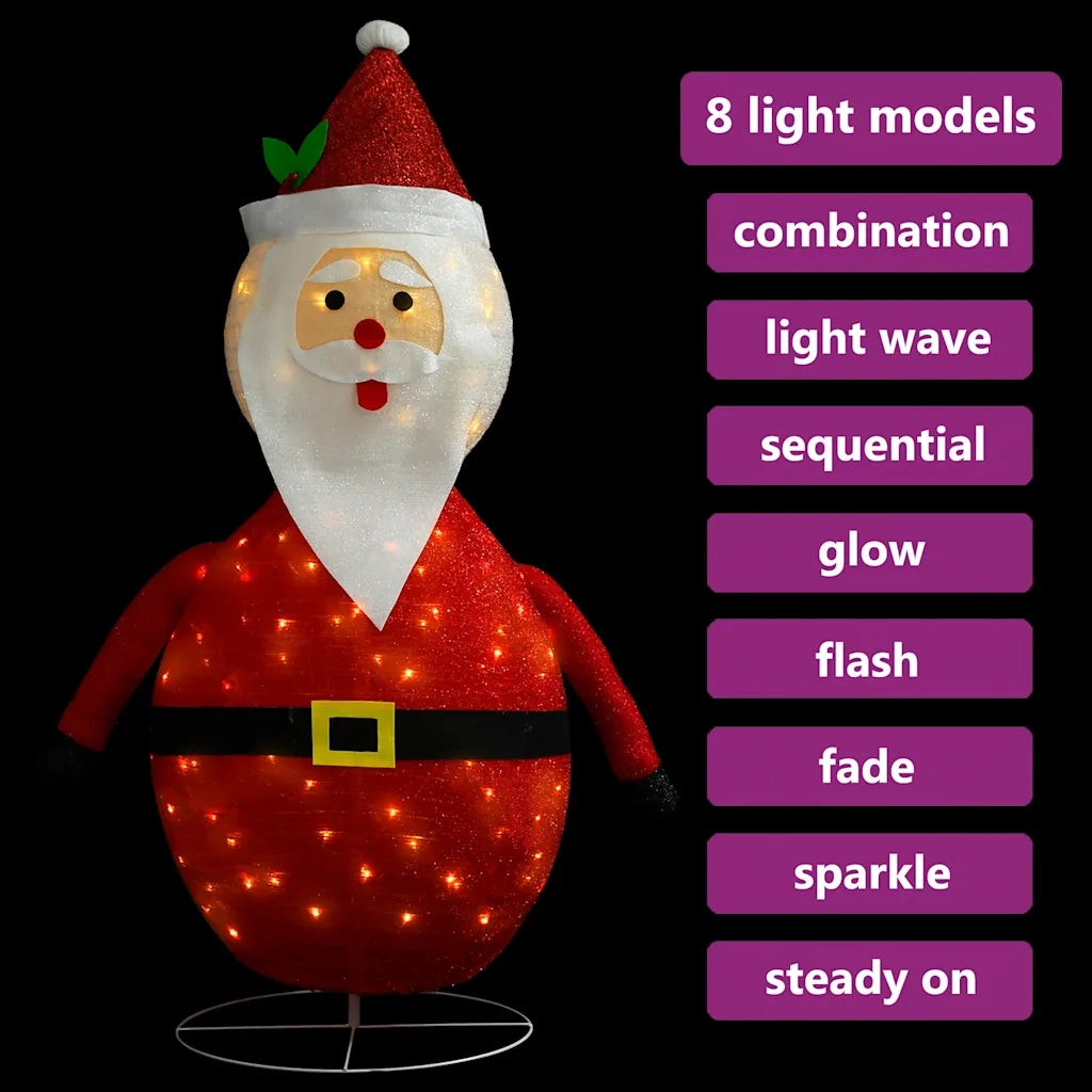 Figura Decorativa Babbo Natale con LED Tessuto Lusso 90 cm 328498