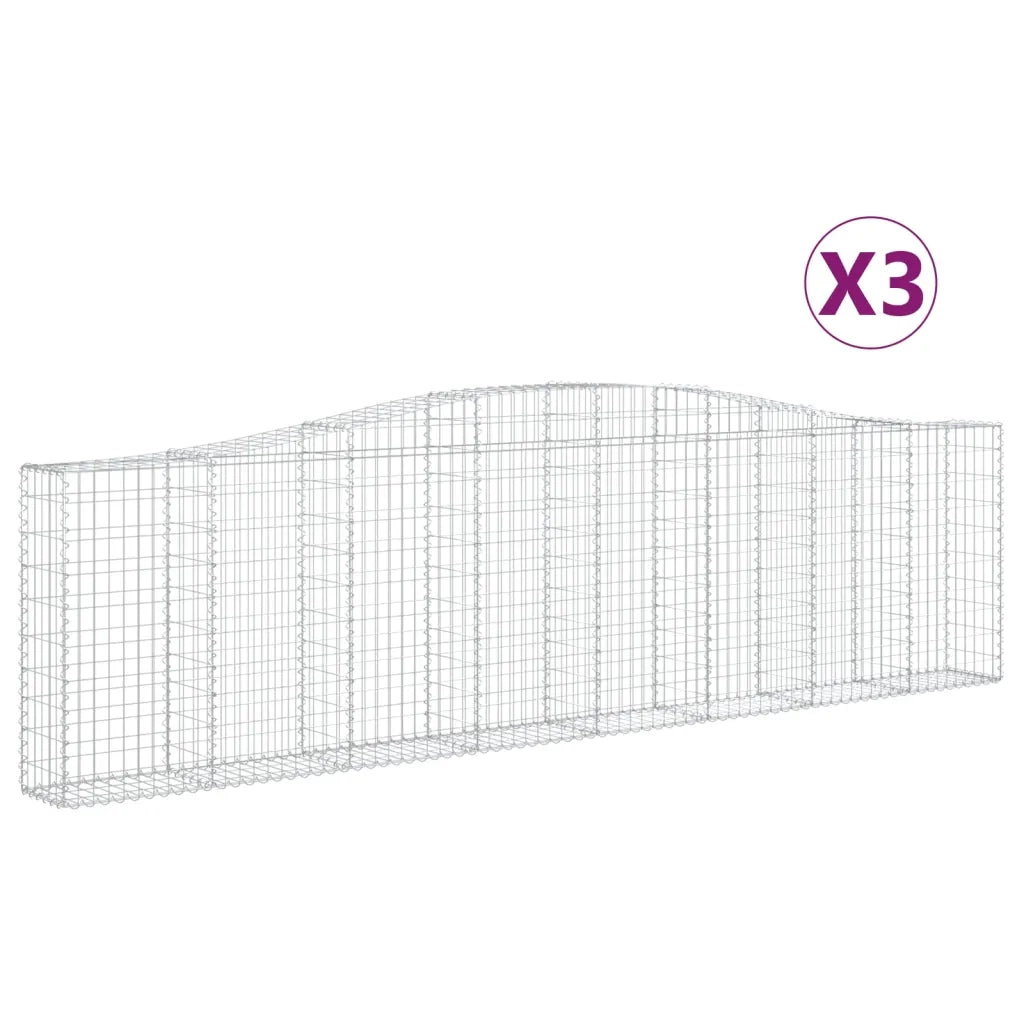 Cesti Gabbioni ad Arco 3 pz 400x30x100/120 cm Ferro Zincato 3145827