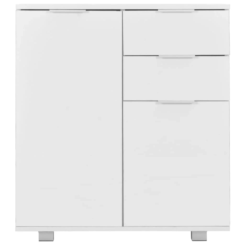 Buffet credenza cassettiera armadio mobile contenitore organizer per cucina soggiorno finitura lucida 71 x 35 x 80 cm legno ingegnerizzato bianco 02_0030767