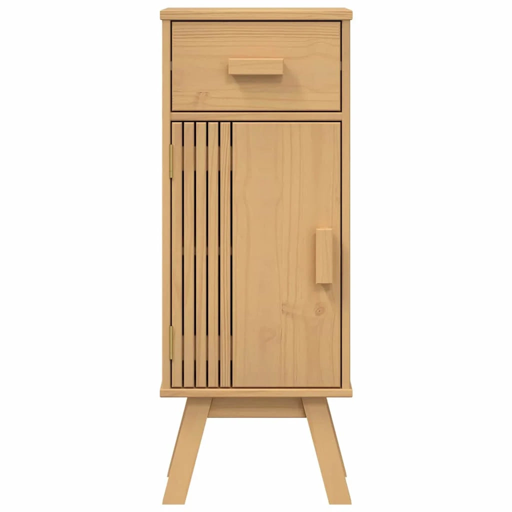 Mobiletto da bagno compatto con contenitore modulare 35 x 30 x 90 cm in legno di pino marrone 02_0058495